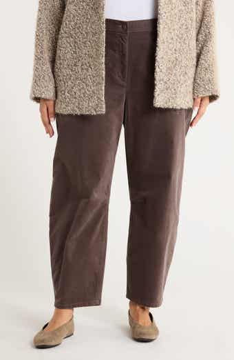 Eileen Fisher Stretch Organic Cotton Ankle Barrel Leg Pants