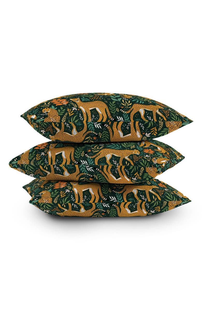 Deny Designs Cheetah Print Throw Pillow, Alternate, color, Green