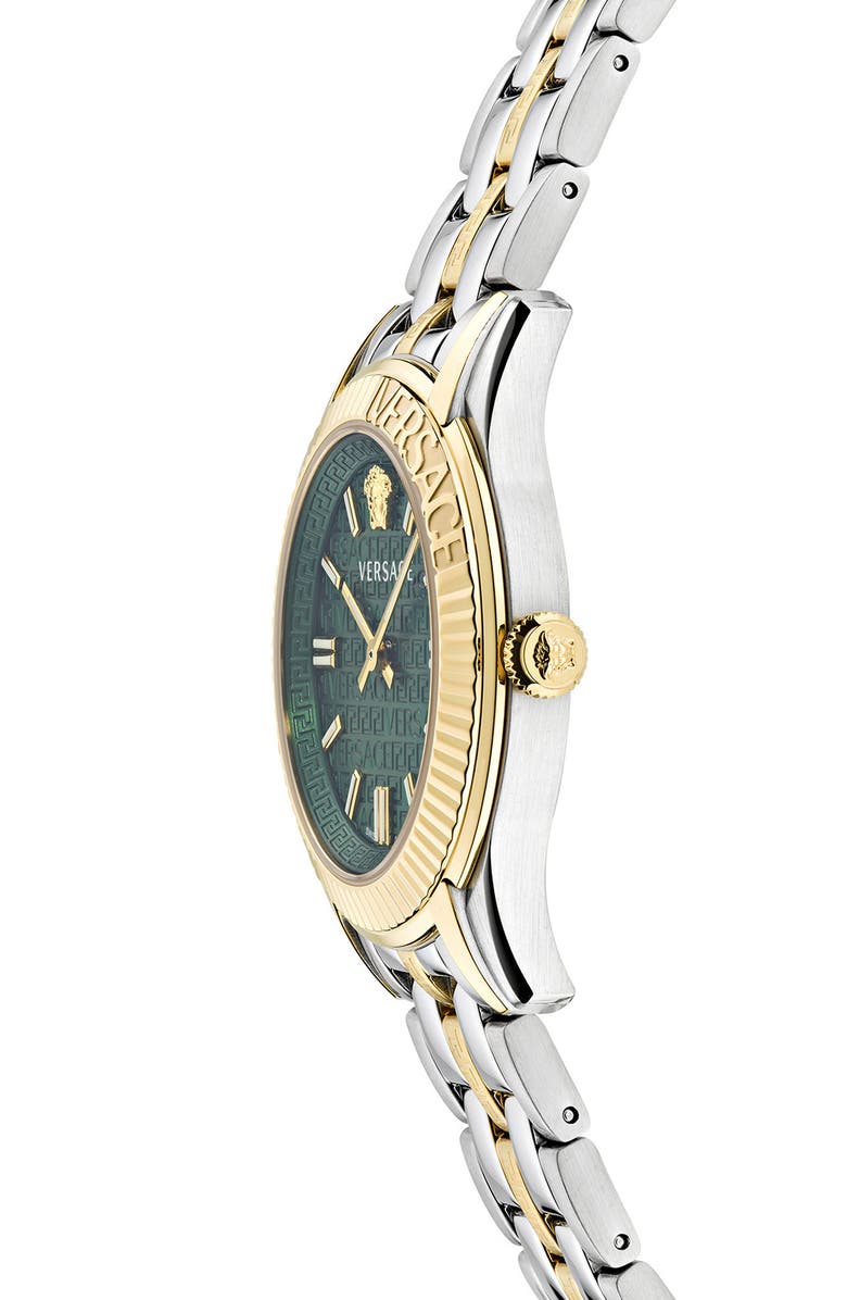 Versace Greca Time Bracelet Watch, 35mm, Alternate, color, Two Tone