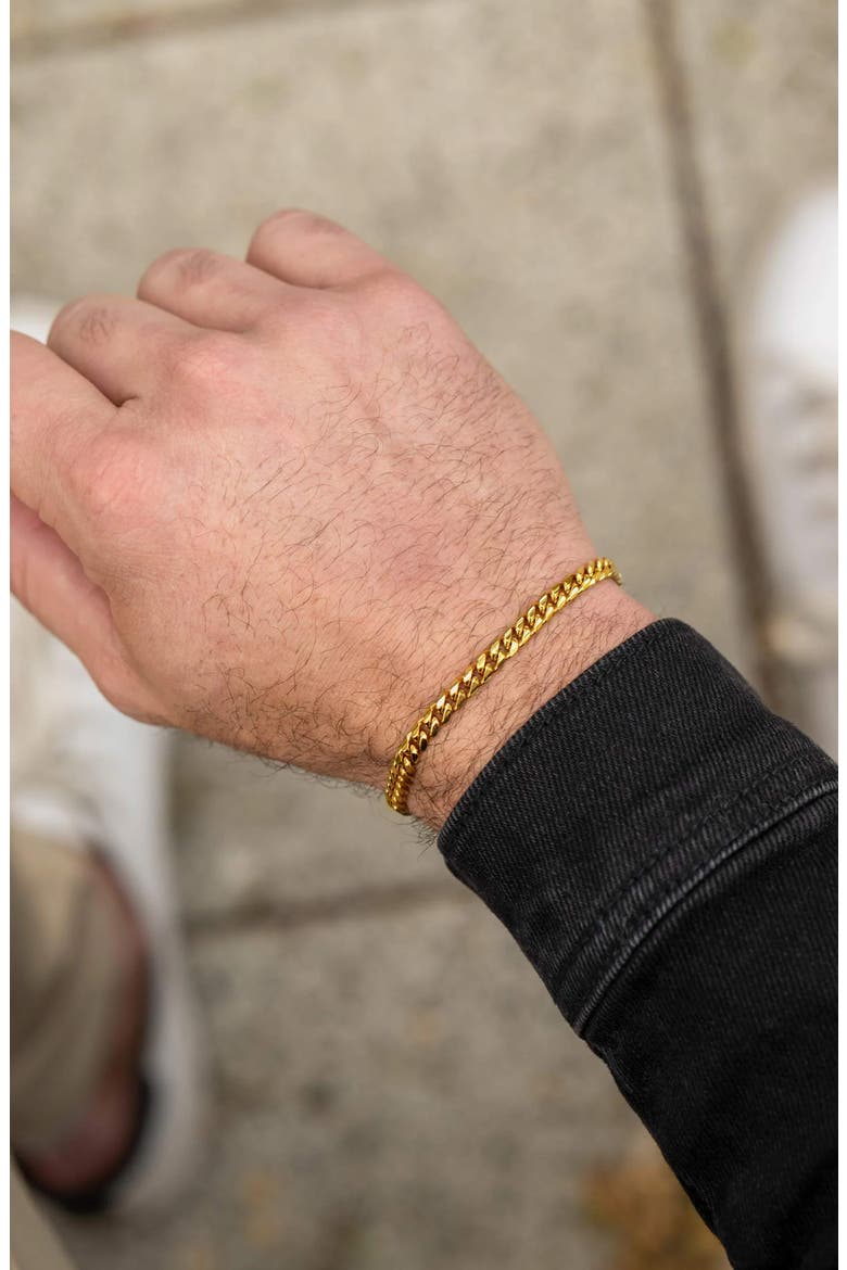 Men's Curb Chain Bracelet, Alternate, color, GOLD