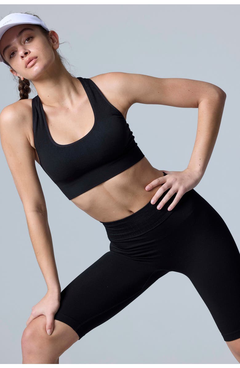 COZY ZERO Women's Tech Merino Mid-Support Sports Bra, Alternate, color, Black