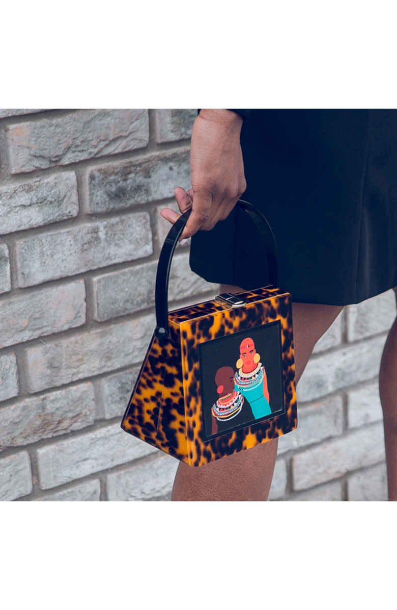 LarAllan Naserian Acrylic Top Handle Bag, Alternate, color, Black Backdrop