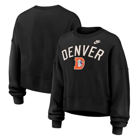 Women's Nike Black Denver Broncos Oversized High Hip Legacy Arch Phoenix Fleece Sweatshirt