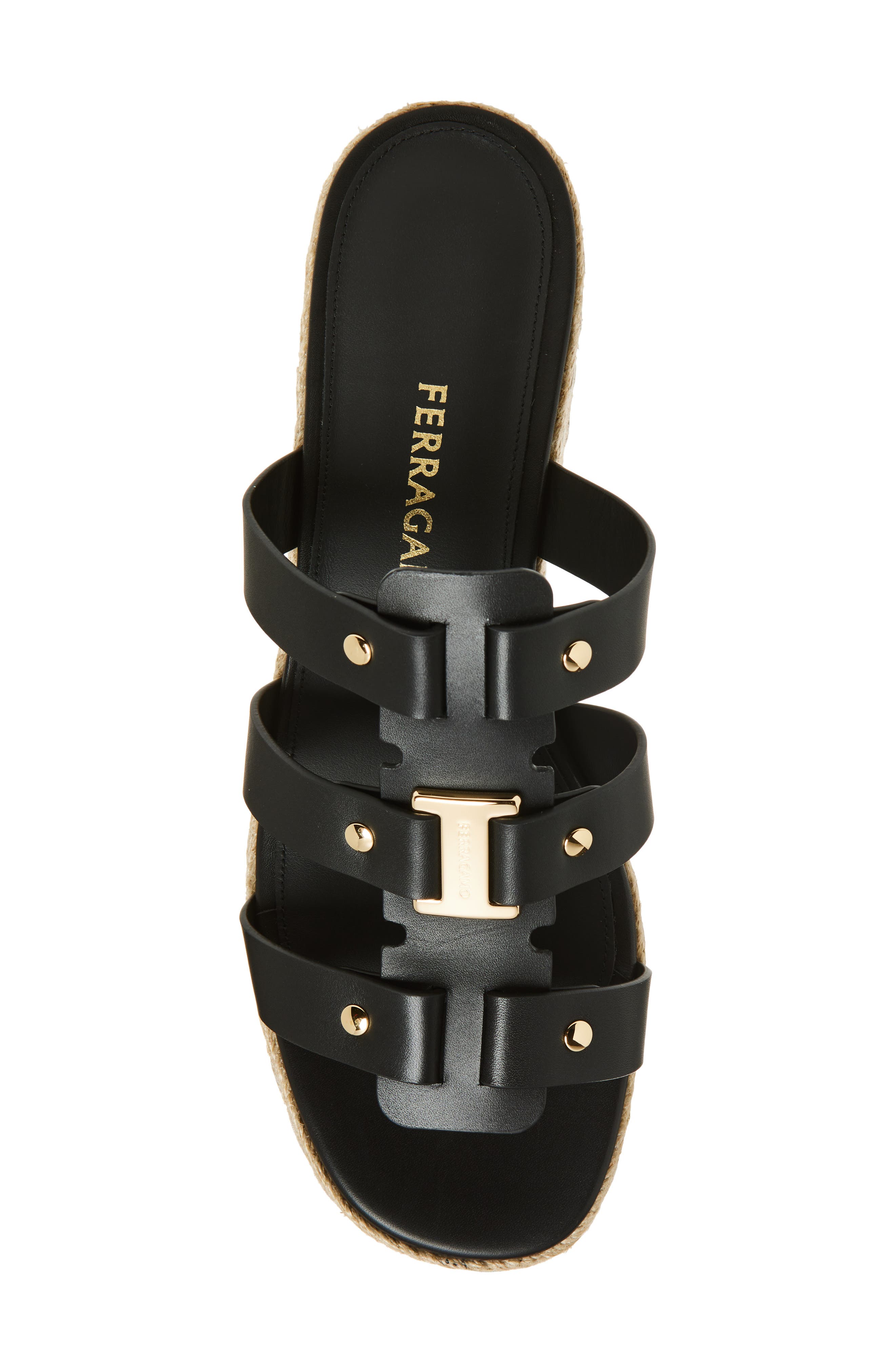 FERRAGAMO Milica Espadrille Platform Slide Sandal, Alternate, color, 