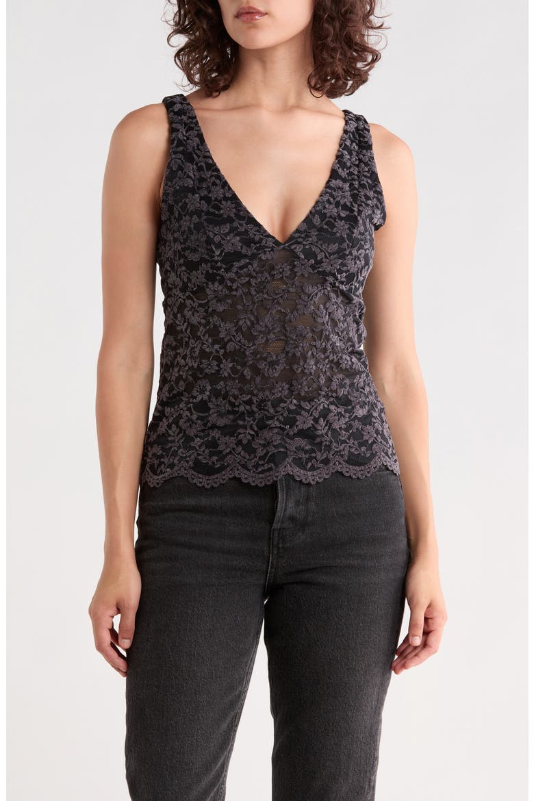 Scallop Edged Bust Corset Top, Main, color, BLACK COMBO