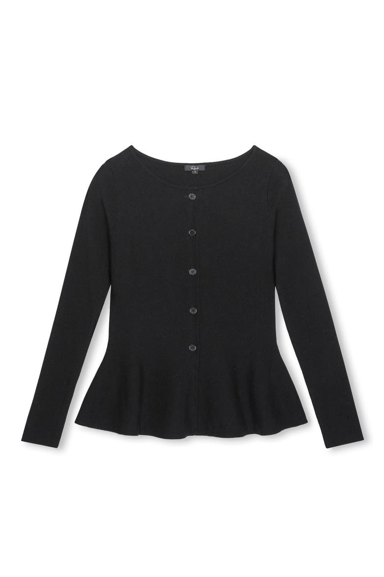 Diane Peplum Cardigan, Alternate, color, BLACK