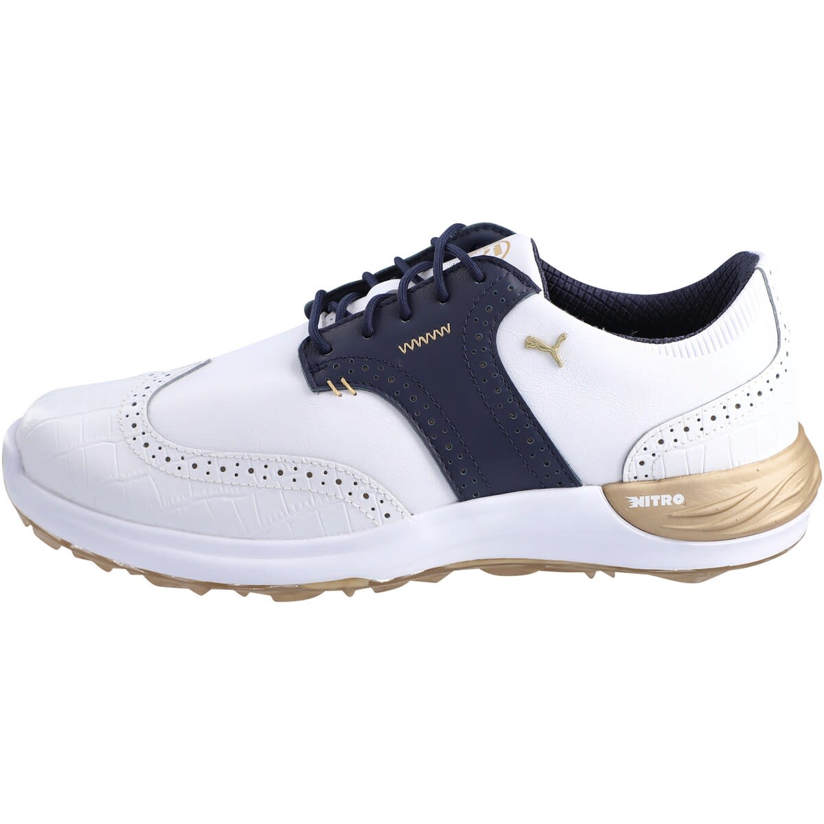 PUMA Men's Puma White THE PLAYERS Phantom Cat Gator Golf Cleats, Alternate, color, 