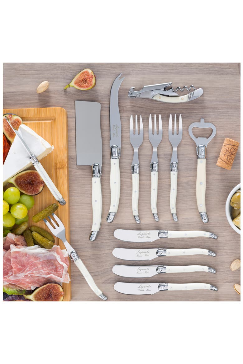 Ultimate 13-Piece Assorted Charcuterie Knife & Fork Set, Alternate, color, FAUX IVORY