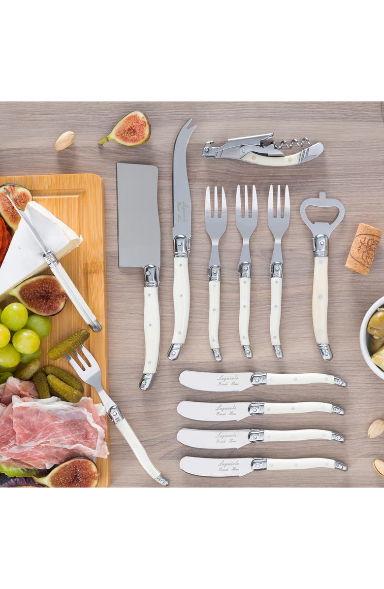 FRENCH HOME Ultimate 13-Piece Assorted Charcuterie Knife & Fork Set, Alternate, color, Faux Ivory