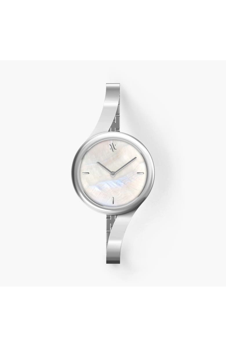 VANNA Claire Gemstone Watch, Main, color, White Pearl-Silver