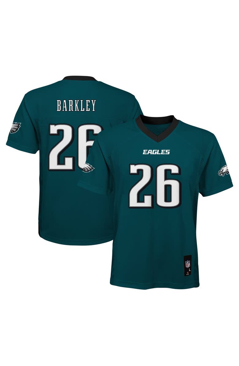 Outerstuff Youth Saquon Barkley Midnight Green Philadelphia Eagles Replica Player Jersey, Main, color, Green