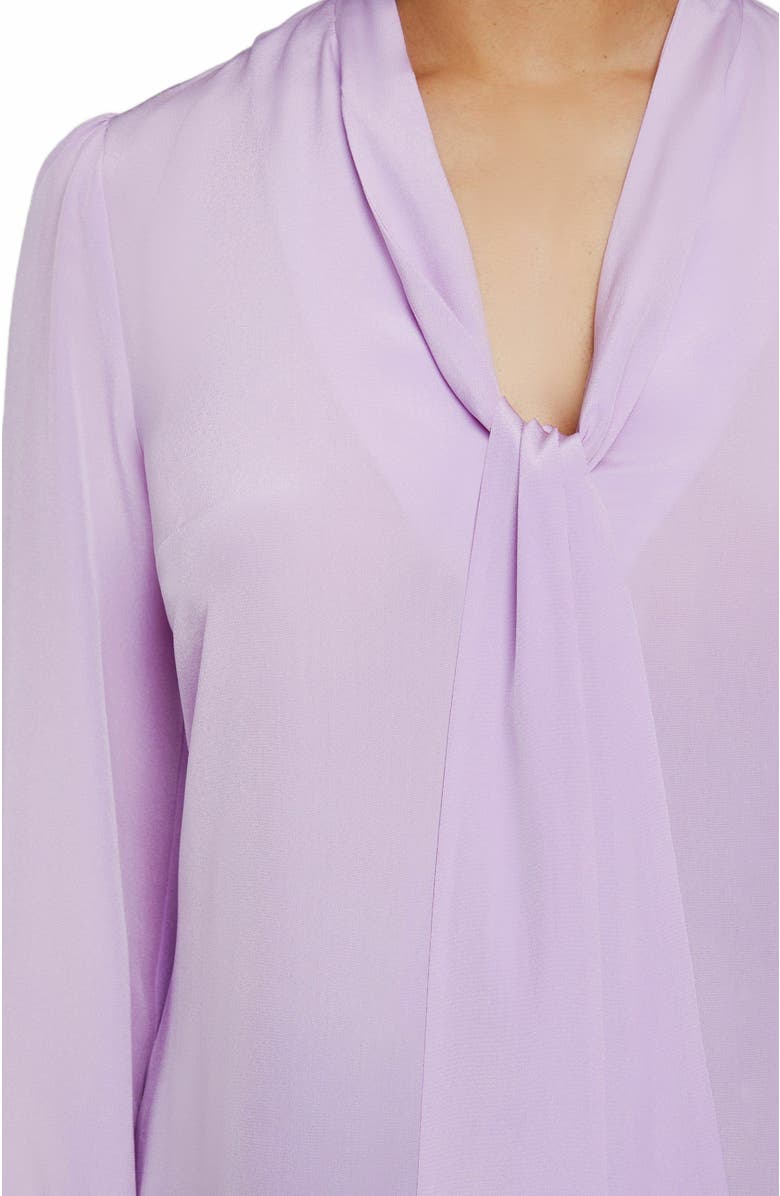 Santorelli Francis Blouse with Neck Tie in Silk Crepe de Chine, Alternate, color, 