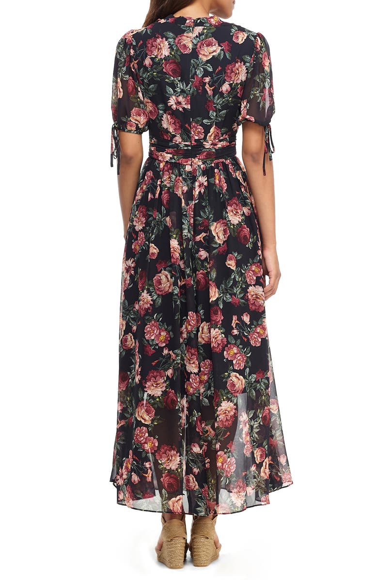Gal Meets Glam Collection Ashlynn Floral Print Chiffon Maxi Dress, Alternate, color,