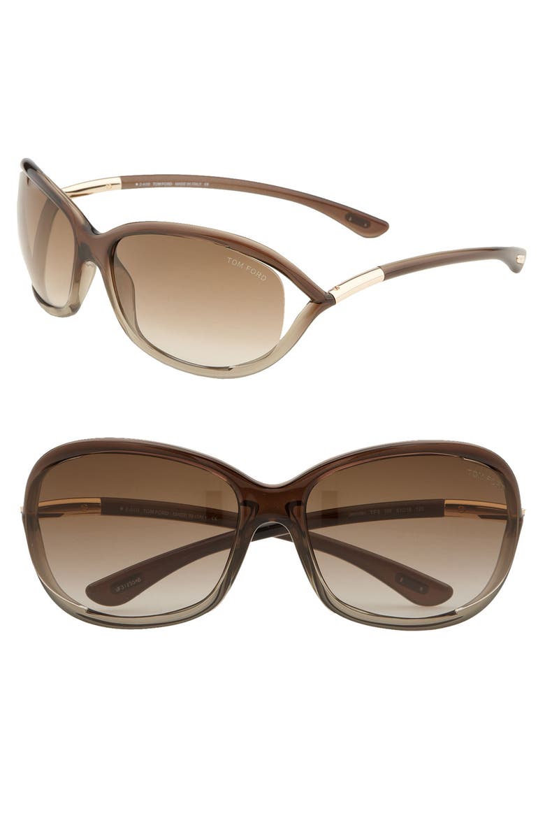 Jennifer 61mm Oval Oversize Frame Sunglasses, Main, color, BROWN / BRONZE