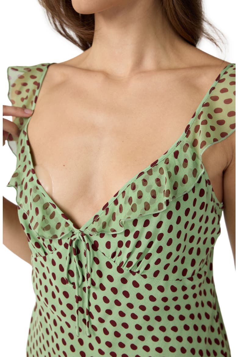 Lia Polka Dot Ruffle Trim Top, Alternate, color, JELLY POLKA DOT