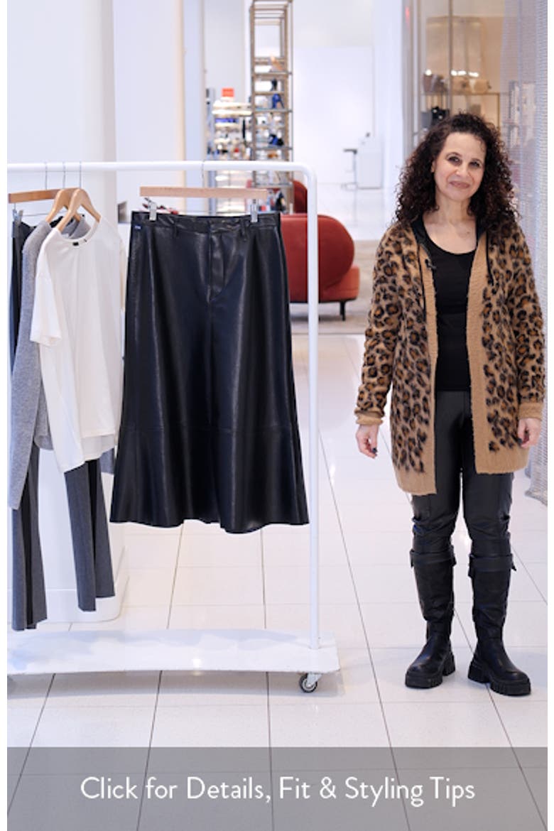 Cassia Faux Leather Midi A-Line Skirt video