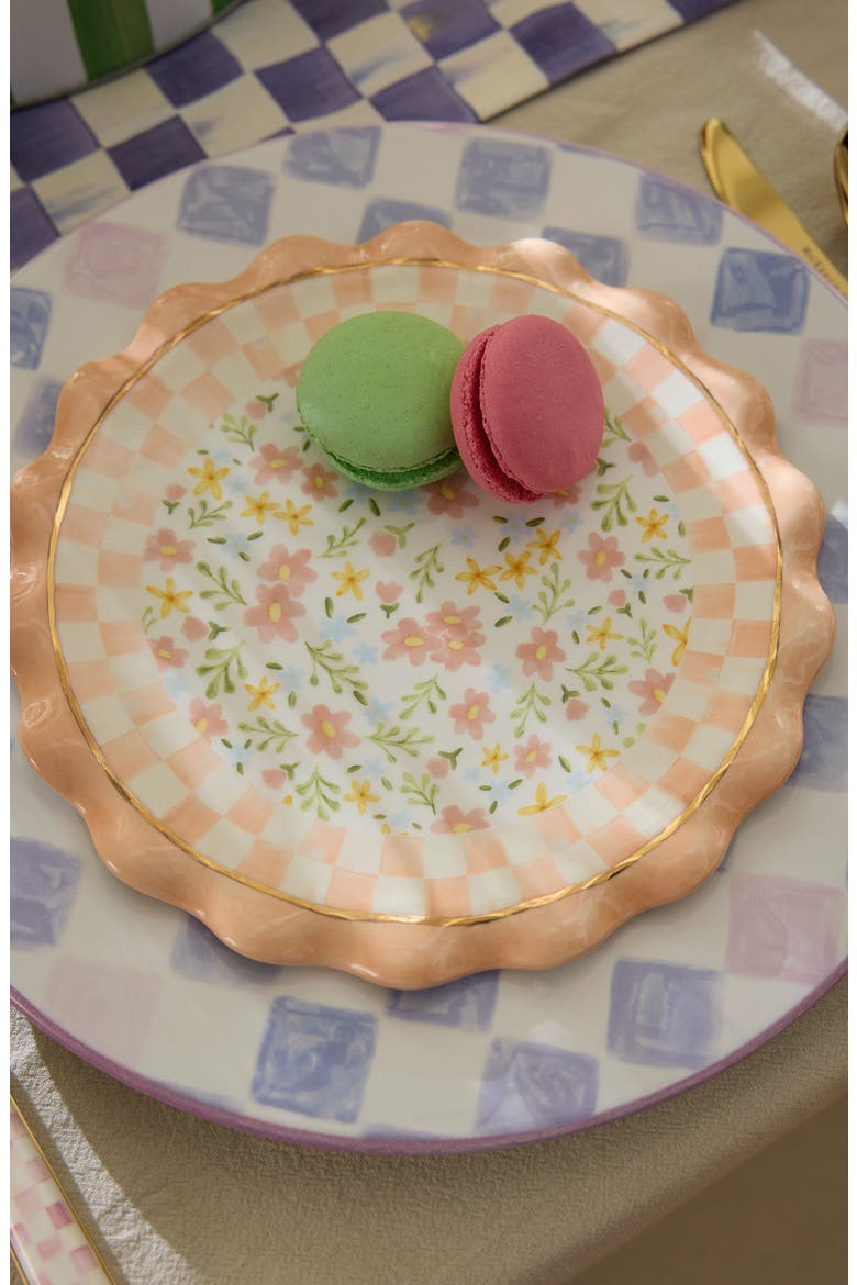 Posie Patch Set of 4 Ceramic Dessert Plates, Alternate, color, MULTI