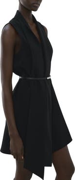 MANGO Scarf Neck Belted Minidress