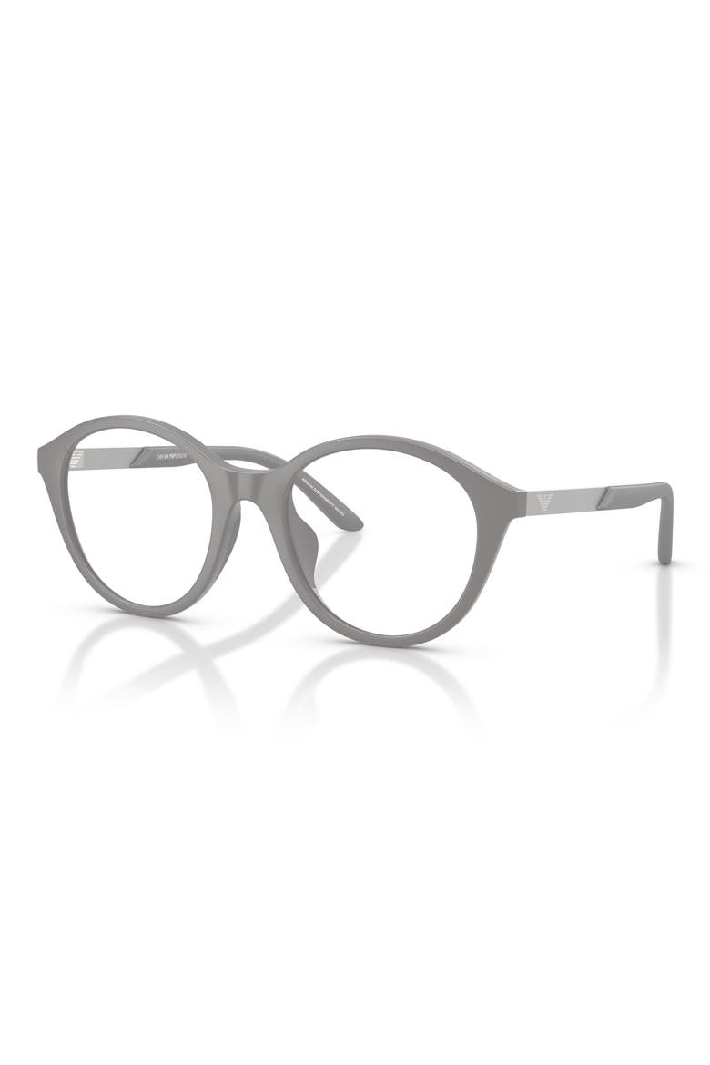 Kids' 48mm Round Optical Glasses & Clip-On Sunglasses, Alternate, color, MATTE GREY / CLEAR
