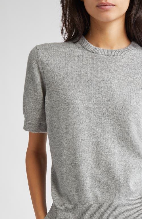 Johnstons Of Elgin Classic Cashmere Short Sleeve Sweater In Gray
