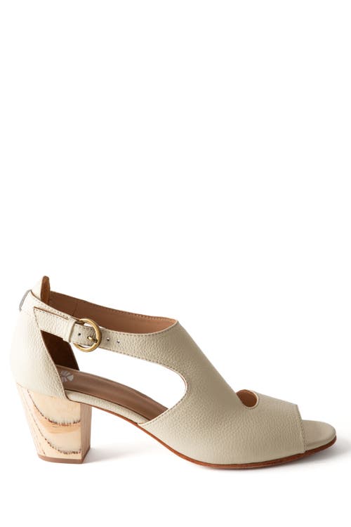 Fortress Victoria Naya Open Toe Pump In Pebbled Ivory