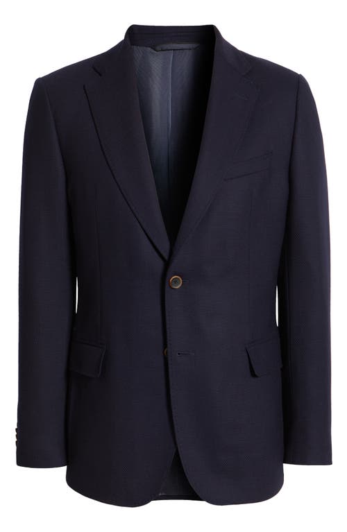 Zanella Herald Textured Stretch Wool Sport Coat In Navy