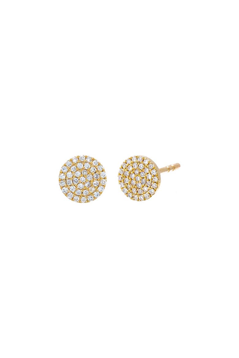 Diamond Pave Disc Stud Earring 14K, Main, color, 14K Gold
