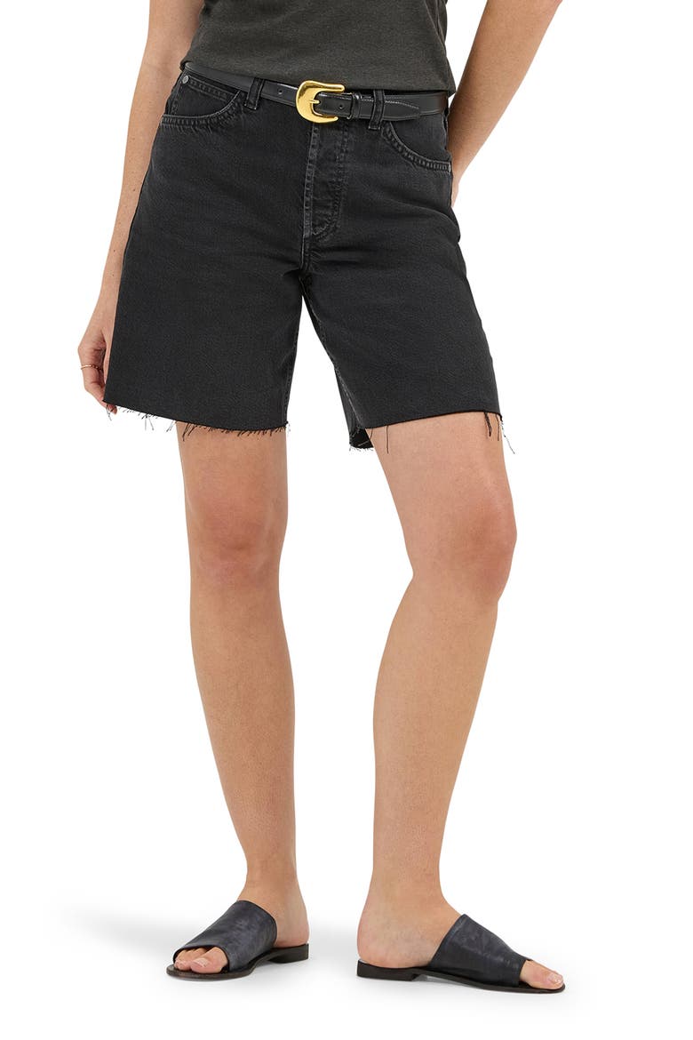 Slouch Denim Bermuda Shorts, Main, color, DARK MEMORY