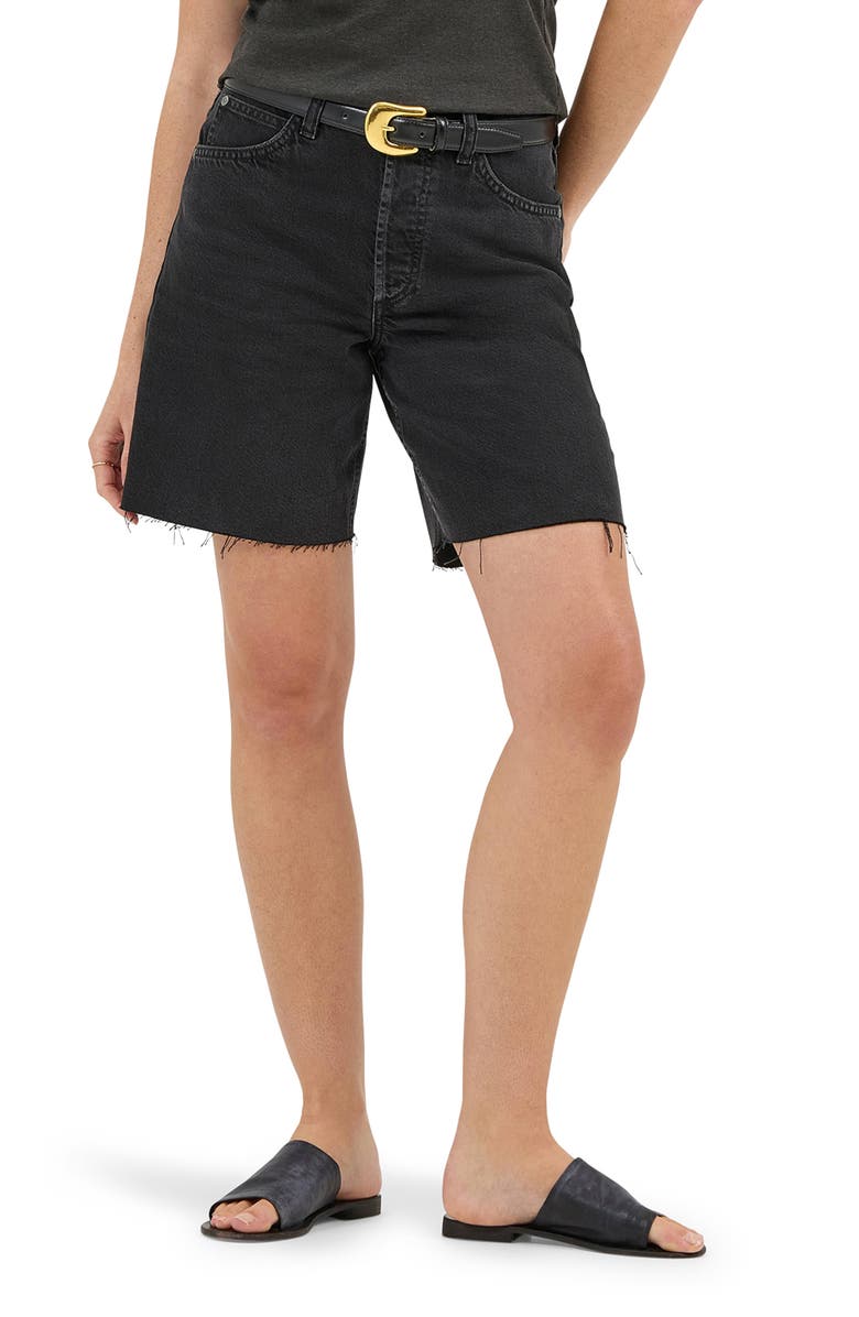 Lee Slouch Denim Bermuda Shorts, Main, color, Dark Memory