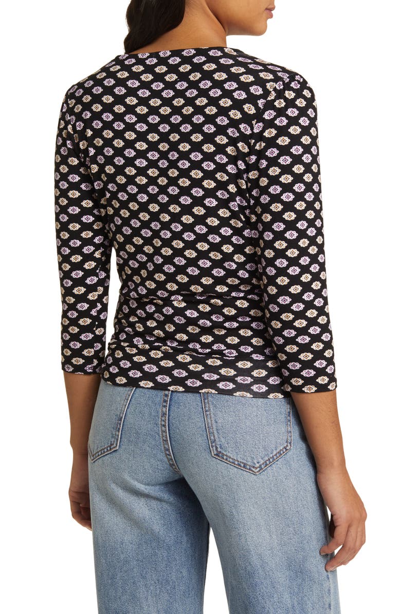 Loveappella Faux Wrap Jersey Top, Alternate, color, 