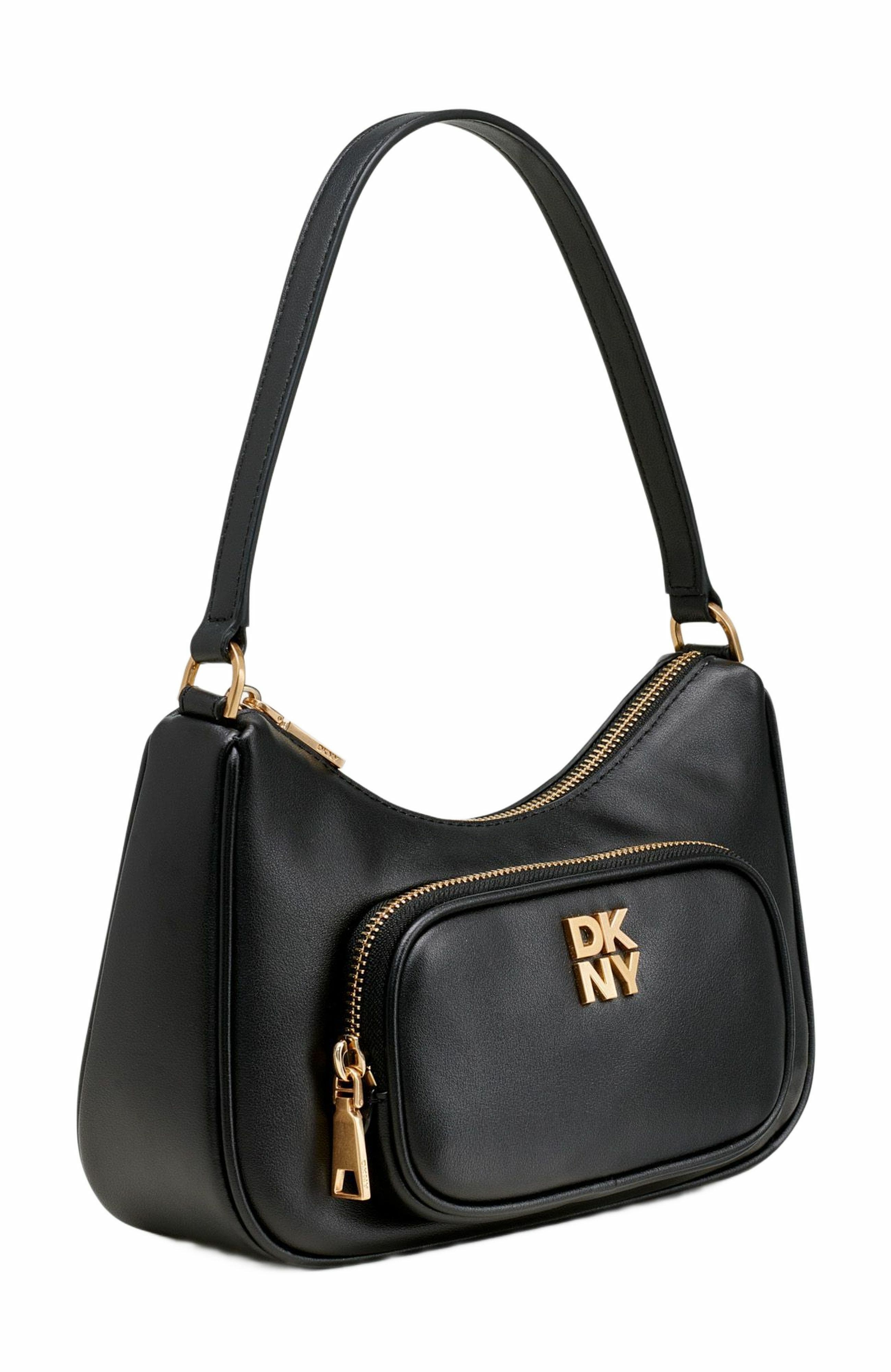 DKNY Philo Top-Zip Shoulder Bag, Alternate, color, Blk/Black