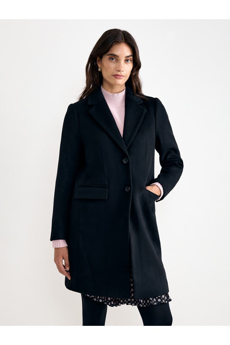 Lydia Long Sleeve Wool Coat, Main, color, Black