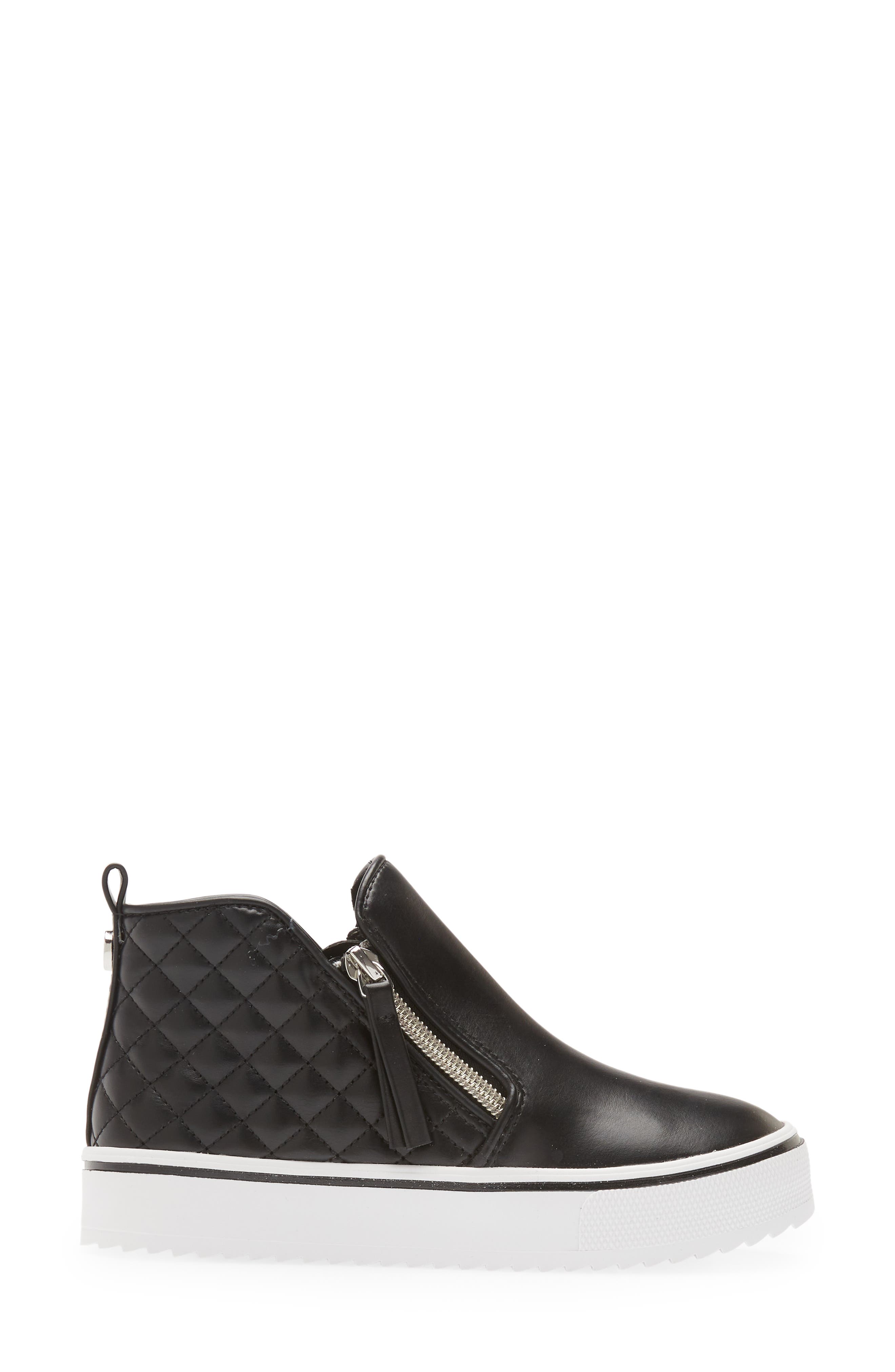 JVicey Quilted Zip Sneaker, Alternate, color, BLACK