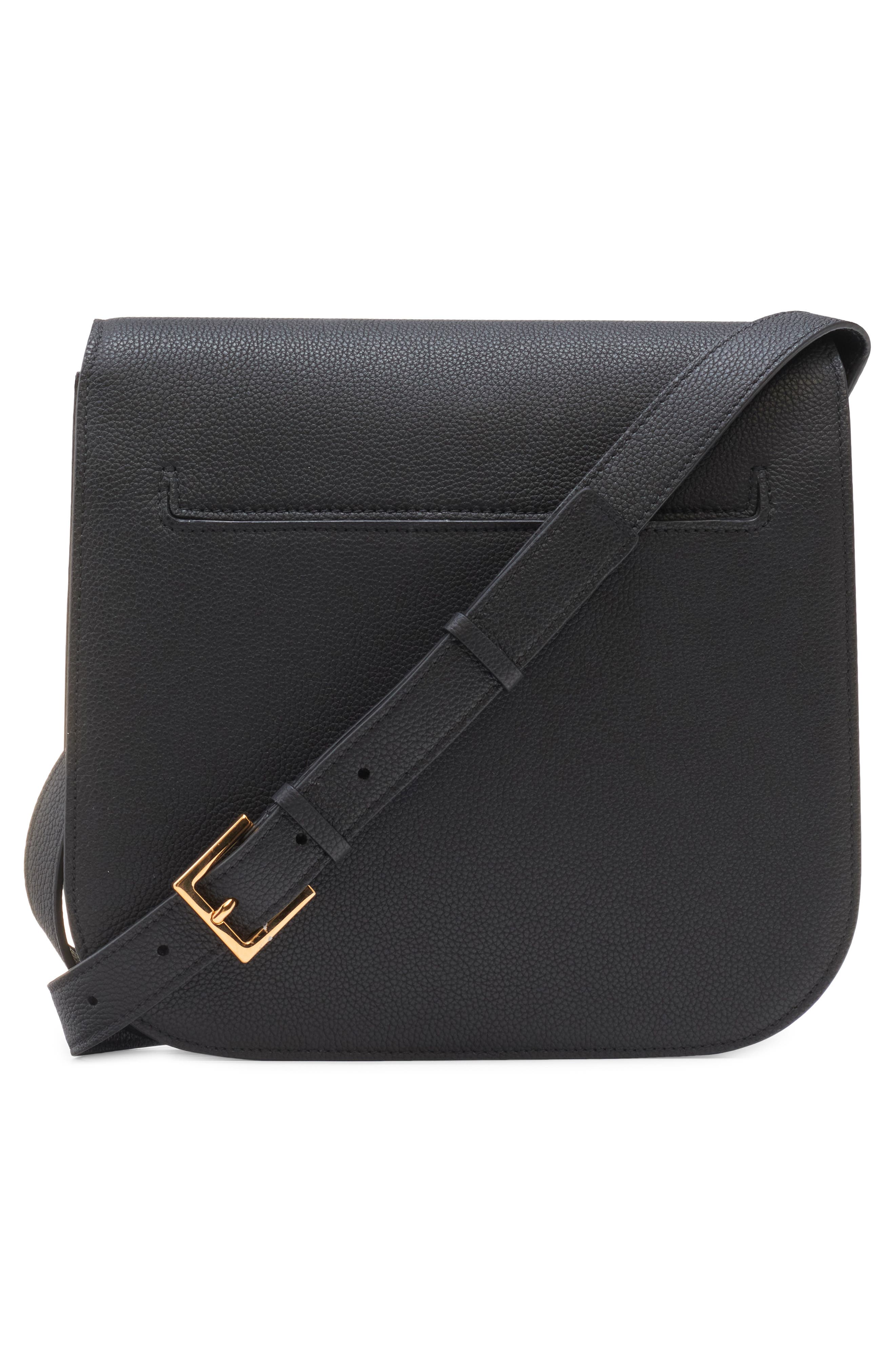 TOM FORD Medium Tara Leather Crossbody Bag, Alternate, color, 1N001 Black