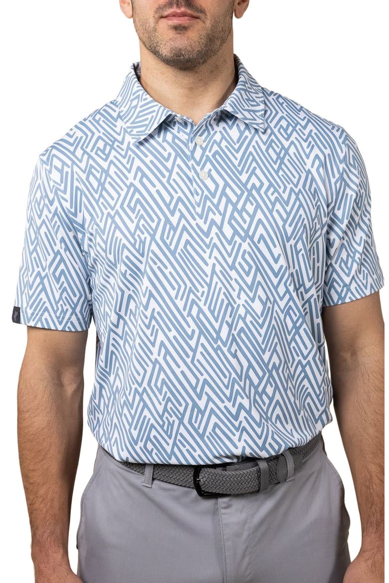 Abstract Geo Polo, Alternate, color, Denim