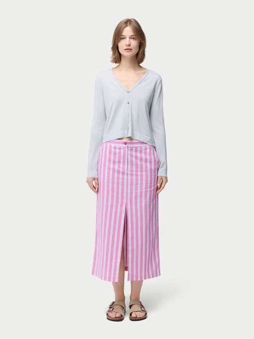 Gobi Mongolian Cashmere Lightweight Cashmere Silk Cardigan In Ice Flow