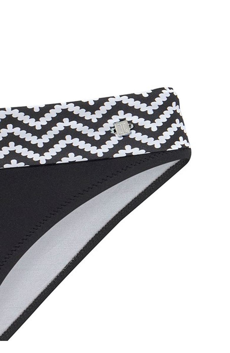 LASCANA Chevron Fold Over Bikini Bottom, Alternate, color, Black & White