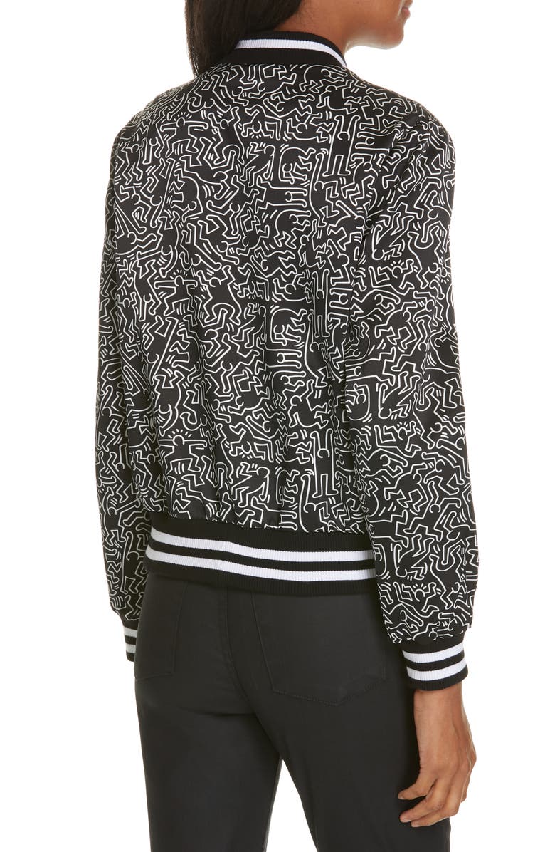 Alice + Olivia x Keith Haring Lonnie Reversible Bomber Jacket, Alternate, color,