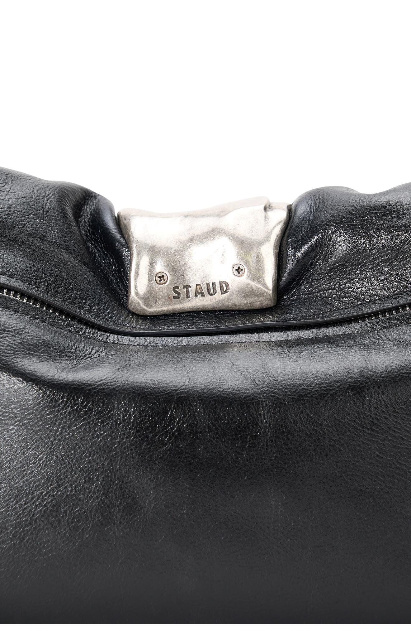 STAUD Leather Foldover Cuff Clutch, Alternate, color, 