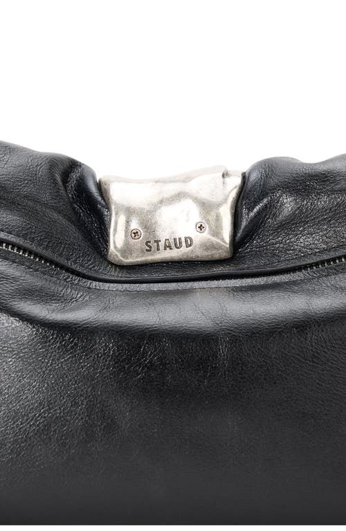 Staud Leather Foldover Cuff Clutch In Black