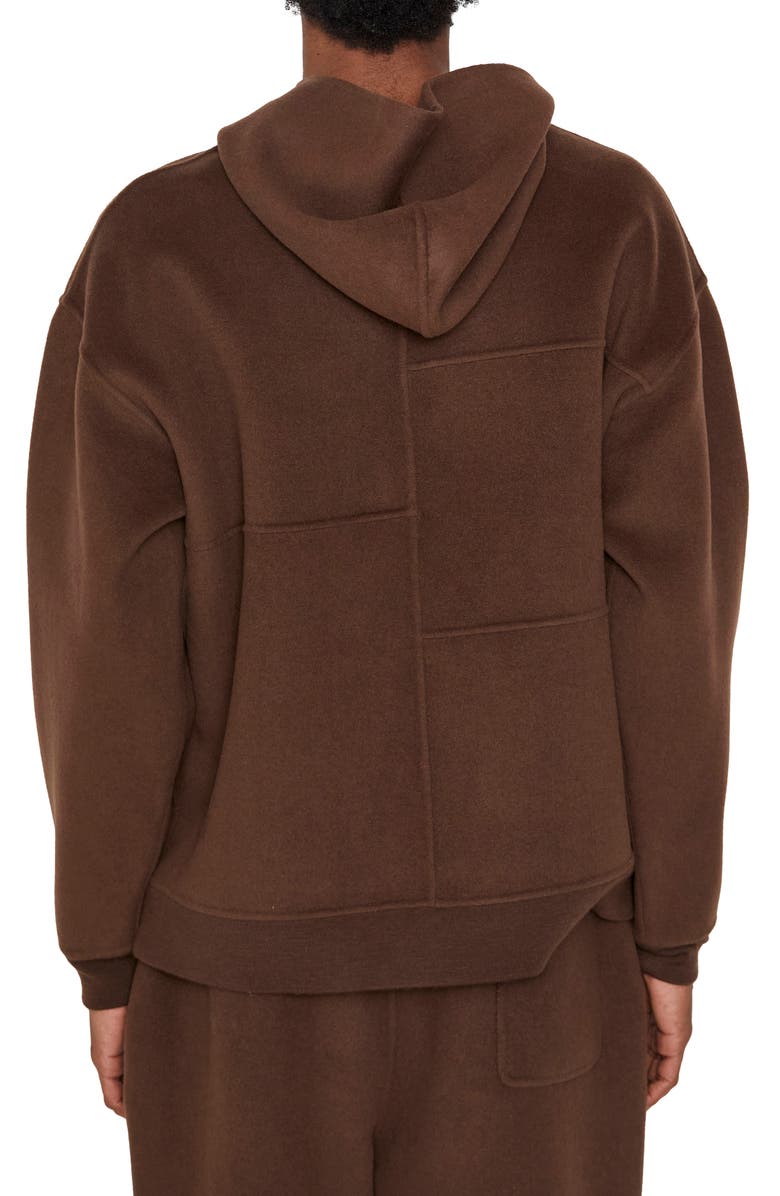 FRAME Double Face Wool Blend Hoodie, Alternate, color, Wood