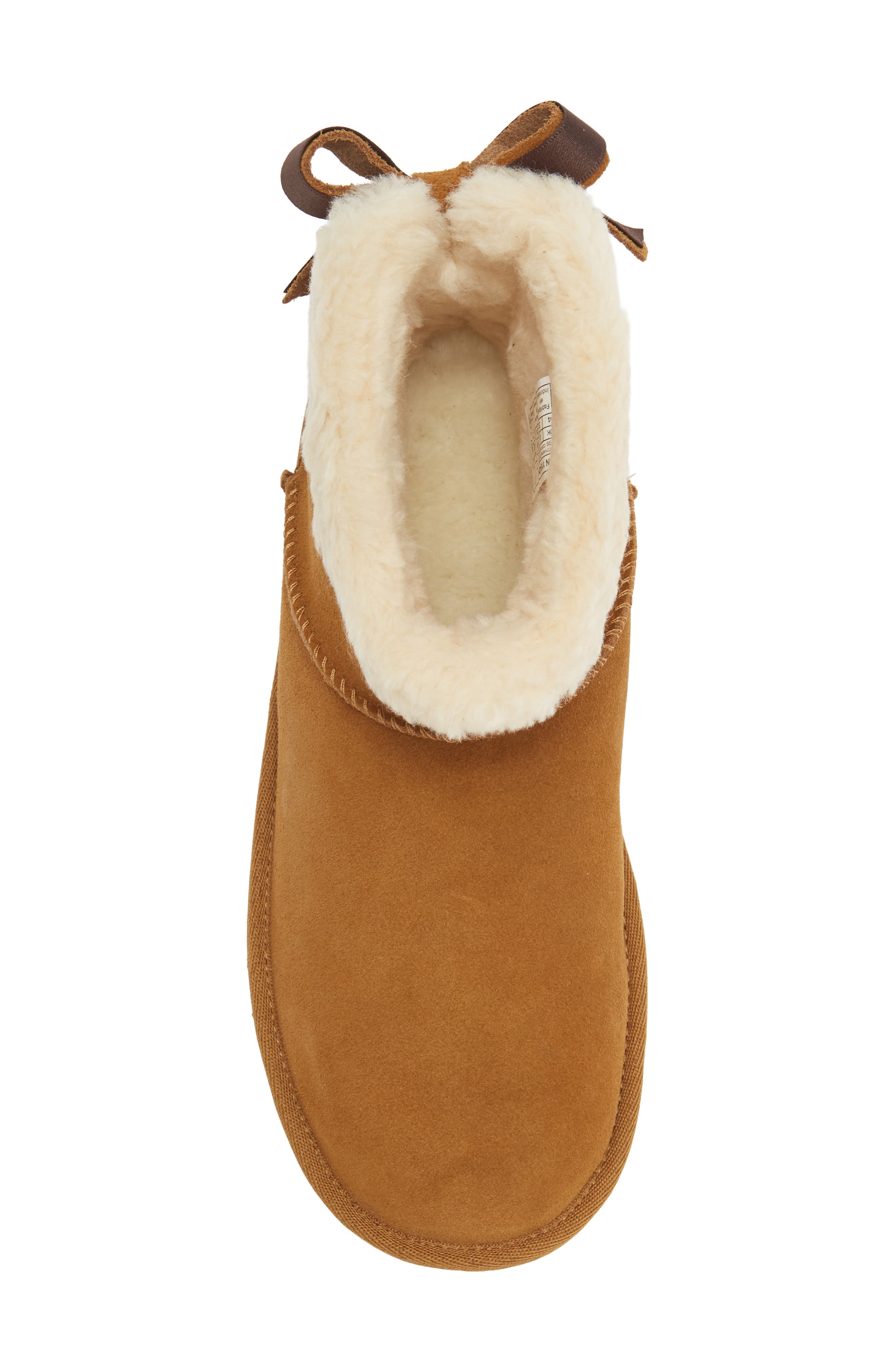 Kids' Mini Bailey Double Bow Boot with Faux Fur Trim, Alternate, color, CHESTNUT