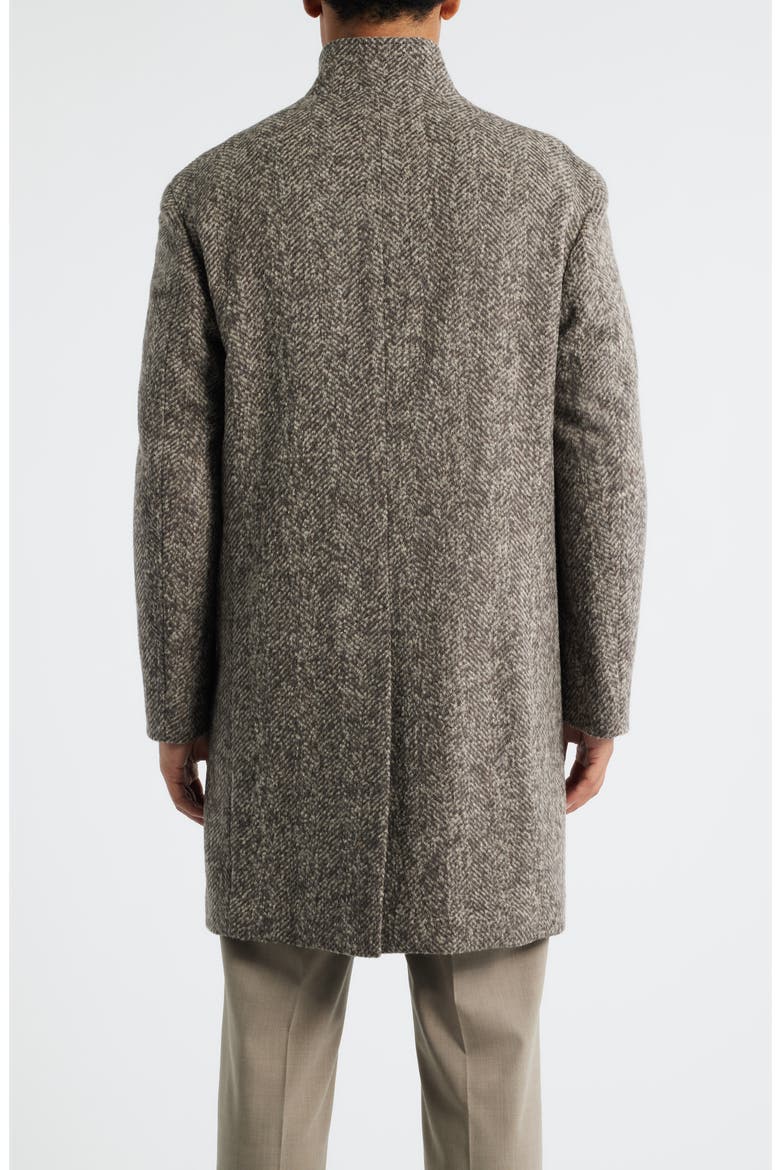 Wiktor Herringbone Wool Blend Coat, Alternate, color, LIGHT BROWN
