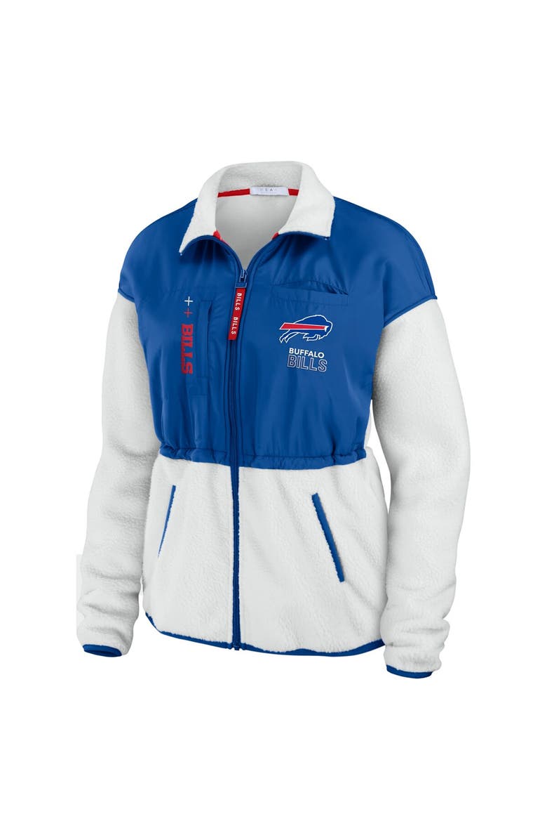 WEAR by Erin Andrews Women's WEAR by Erin Andrews  White/Royal Buffalo Bills Color-Block Polar Fleece Full-Zip Jacket, Alternate, color, 