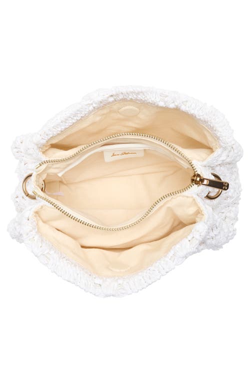 Sam Edelman Layla Floral Raffia Shoulder Bag In White