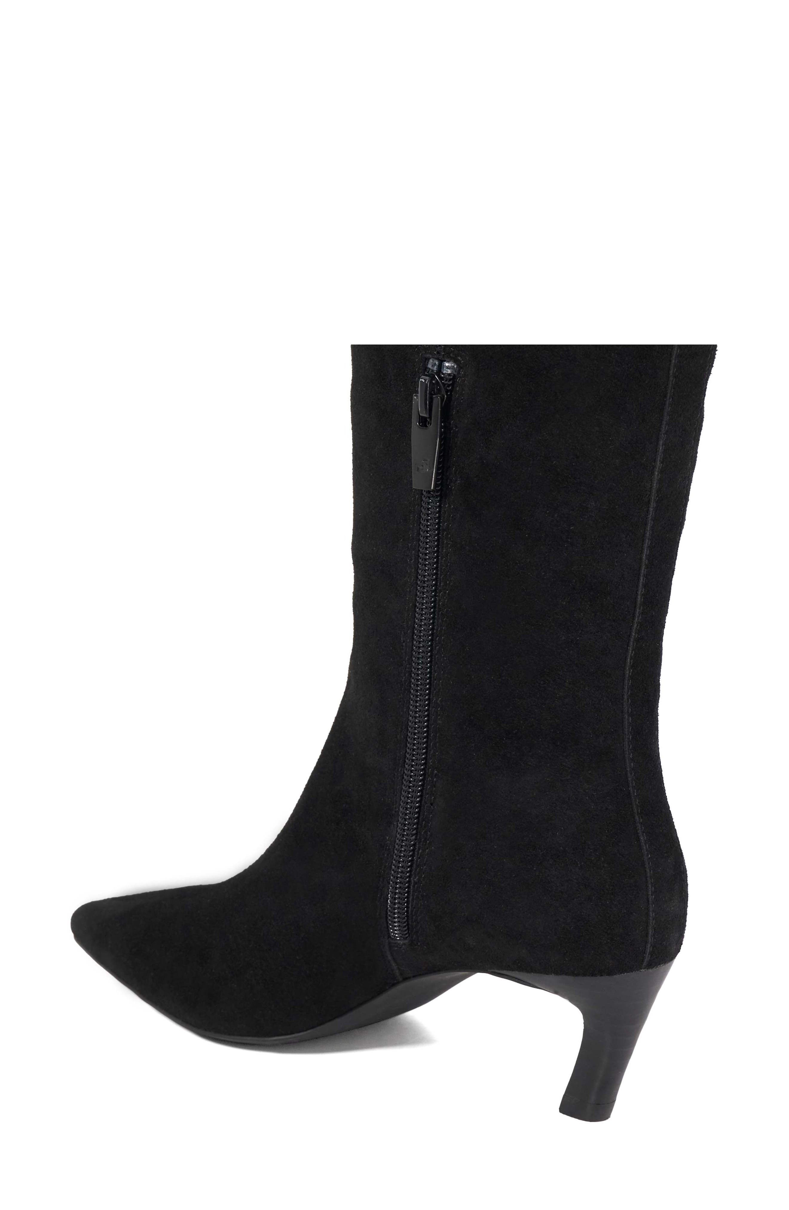 Dune London Siana Pointed Toe Knee High Boot, Alternate, color, Black