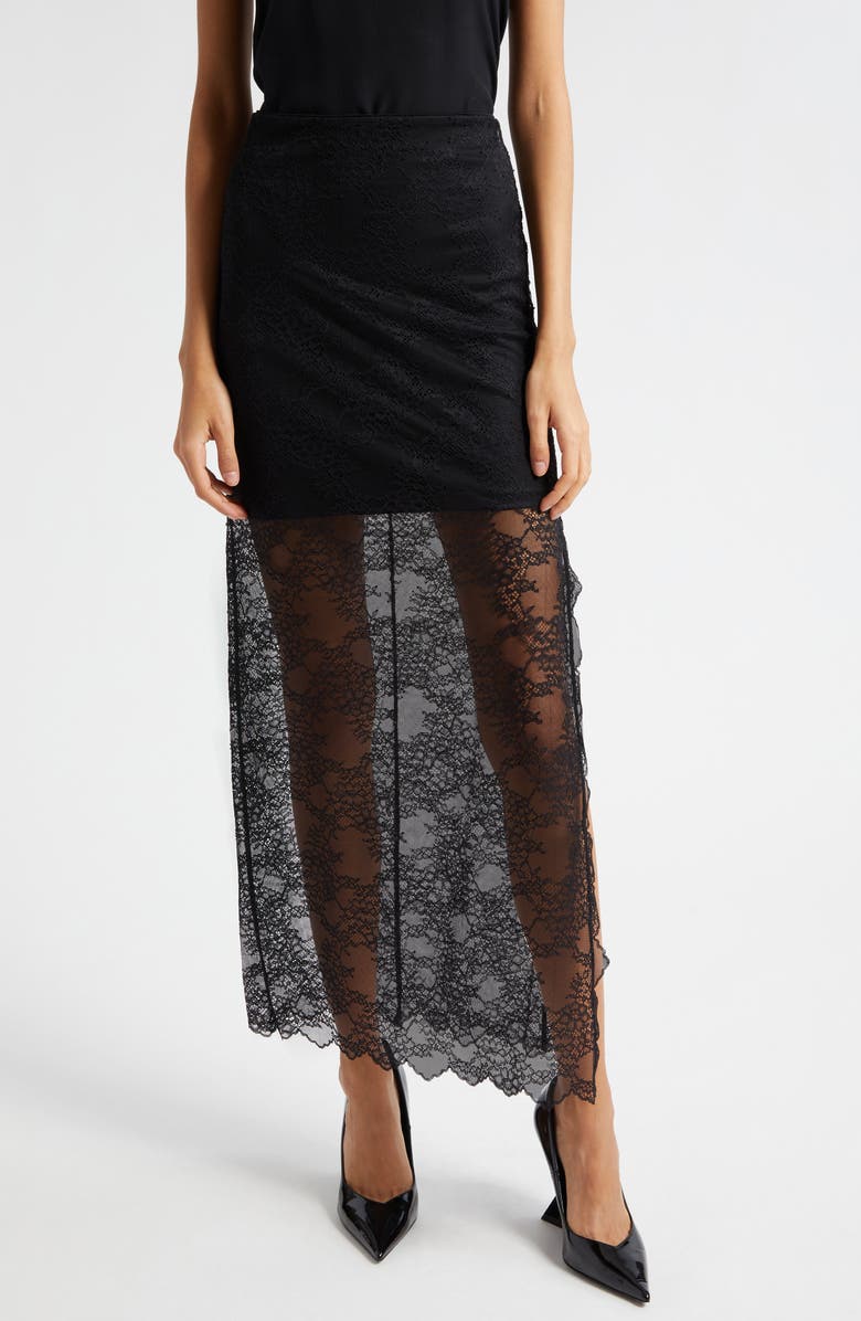 Alice + Olivia Iyanna Lace Maxi Skirt, Main, color, 