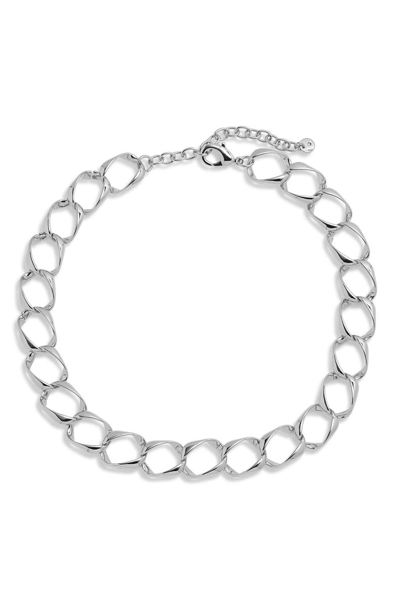 Nordstrom Oversize Curb Link Collar Necklace, Main, color, Silver