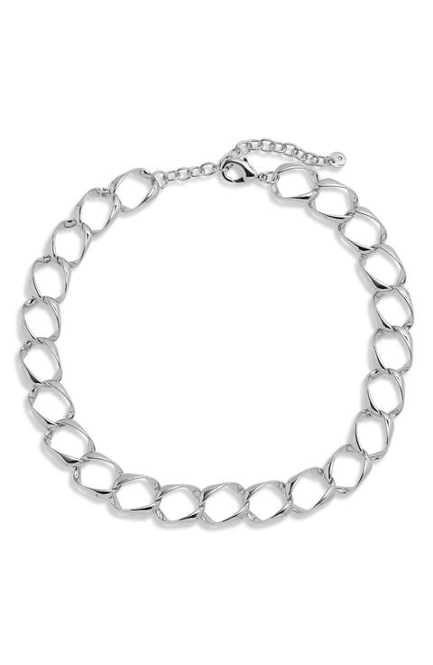 Oversize Curb Link Collar Necklace