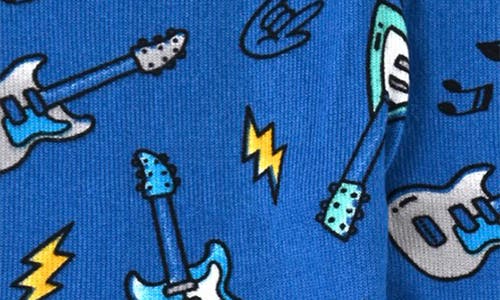 Sleep On It Kids' Guitar Fitted Two-piece Pajamas & Socks Set In Blue